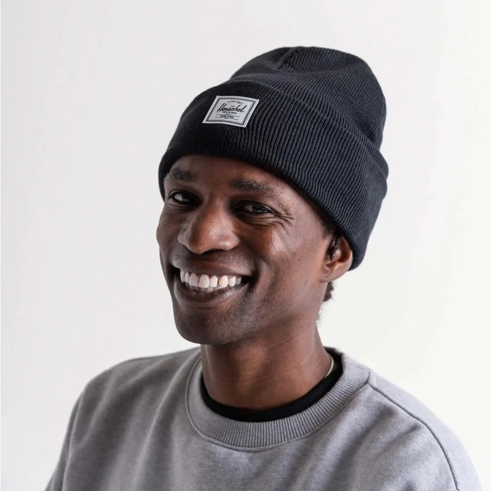 Herschel Elmer Black Beanie (Pre-loved) - Picture 2 of 3